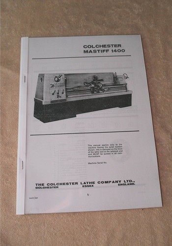 Colchester mastiff 1400 lathe - colchester,